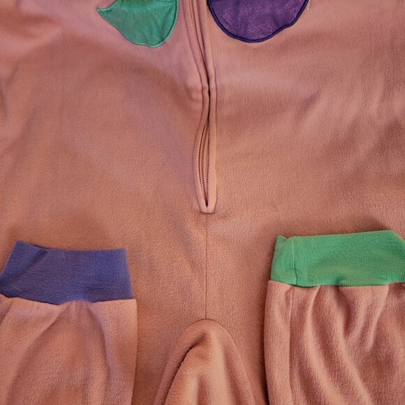 Cat & Jack One Piece Hooded Pajama Mask Sleepwear Pink Fleece Large 10-12 - Picture 8 of 11